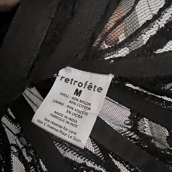 Retrofete Bryson Embellished Lace Sheer Strapless Mini Dress Black NEW with tags - Picture 8 of 9